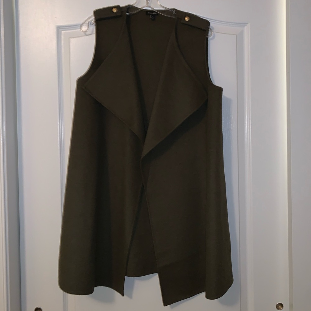 Wool Long Vest Army Green